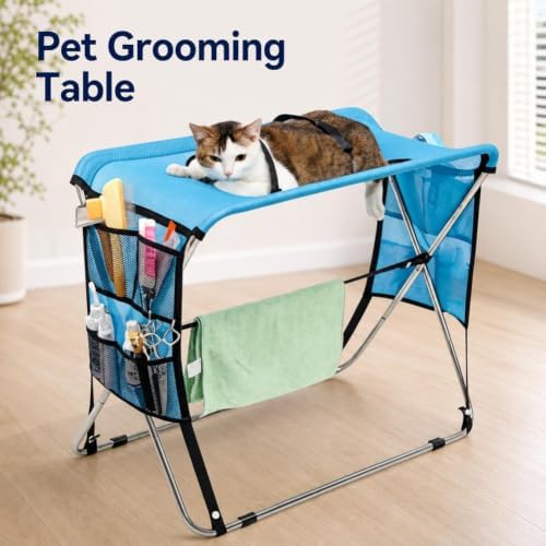 Foldable Pet Grooming Table, for Holding Anxious Cat During Baths - Image 7