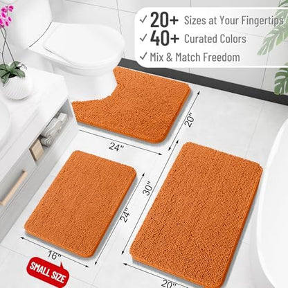 OLANLY Bathroom Runner Rugs 40x24, Extra Soft Absorbent Chenille Bath Rugs - Image 2