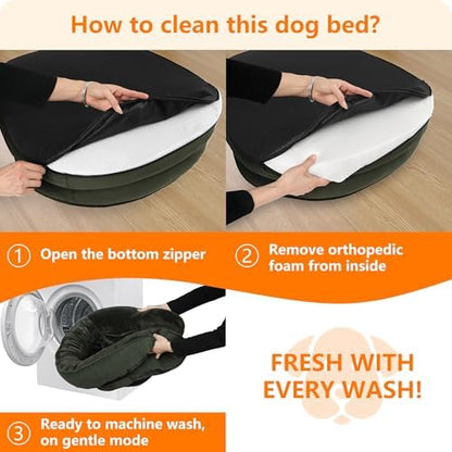 Dwanton Orthopedic Waterproof XX-Large Dog Bed Sofa, Gel Memory Foam - Image 7