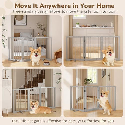 Free Standing Dog Gate Indoor, Foldable Dog Gate - Image 2