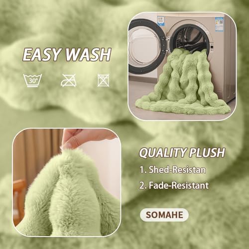 SOMAHE Dog Blanket for Couch Bed, Soft Faux Fur, Large 39x31 Fruit Green - Image 6