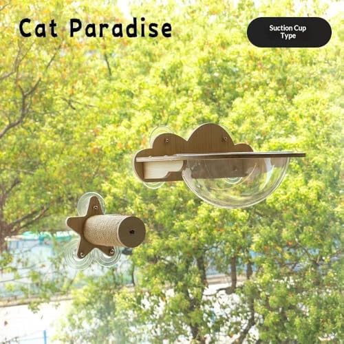 Cat Paradise Space Capsule Window Cat Bed, Suction Cup Mount, 20kg Load Capacity - Image 5