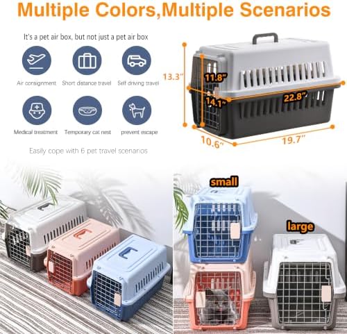Pets Carrier, Hard-Sided, for Small Dog/Cat up to 20 lb, Suit for Airline/Road - Image 5