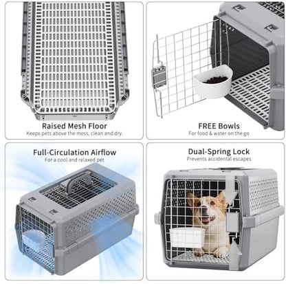 RIZZARI Hard-Sided Elevated Carrier: Rolling Pet Crate Ventilated 25 lbs - Image 7