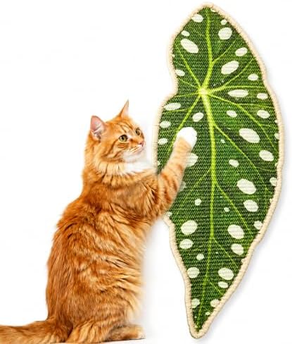 Natural Leaf-Shaped Sisal Cat Scratcher by Unknown