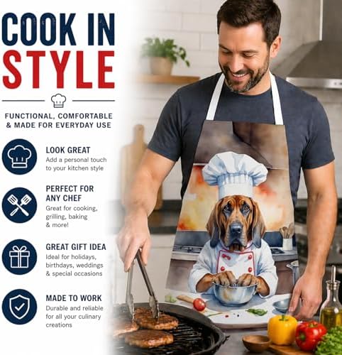 Caroline's Treasures Bloodhound The Chef Apron Cooking Kitchen Server Baking - Image 2