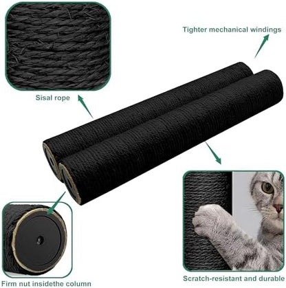 4PCS Gothic Cat Tree Replacement Post, 15.7in M8 Sisal Refill Pole - Image 3