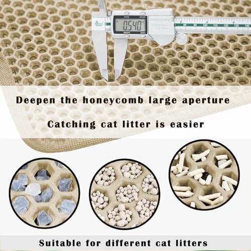 Cat Litter Mat, Honeycomb Double Layer Litter Trapping Mat - Image 4