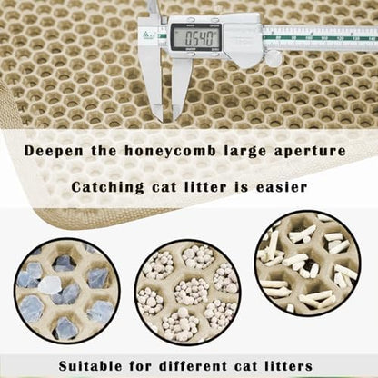 Cat Litter Mat, Honeycomb Double Layer Litter Trapping Mat - Image 4