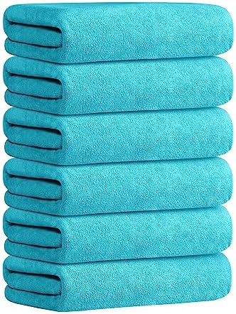 JML Microfiber Bath Towels Set, 6 Pack, Sky Blue - Image 2