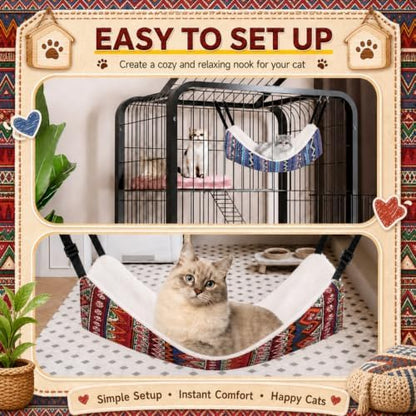 Jetec 2 Pack Cat Hammock for Cage, Ethnic Pattern - Image 5