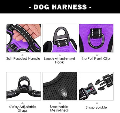 PHOEPET No Pull Dog Harnesses for Small Dogs Reflective Adjustable - Image 4