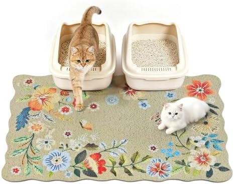 Cat Litter Mat, Traps 100% Litter by YOSEPATI