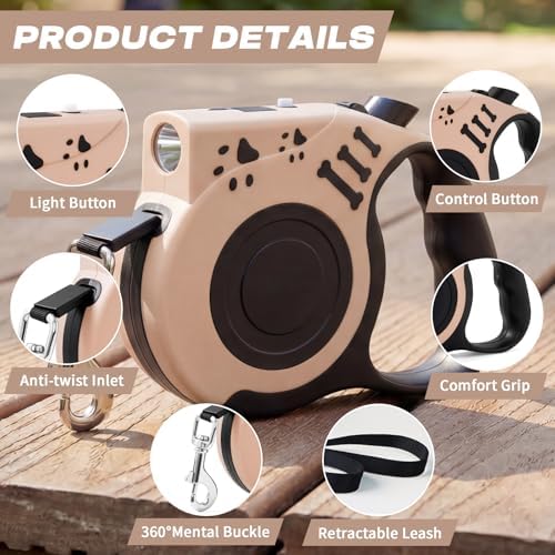 Retractable Dog Leash with USB Rechargeable Flashlight - Image 6