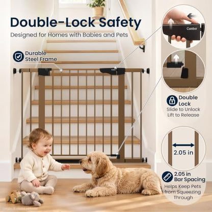Cumbor 30-43" Wide Baby Gate, Auto-Close Walk-Through Safety Gate - Image 3