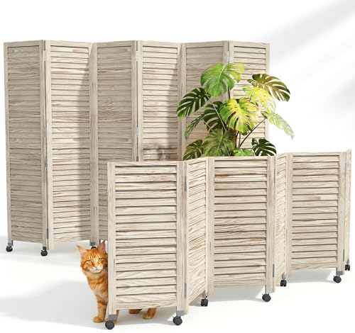 Amsleekey 67" H 6 Panel Wood Room Divider by Amsleekey