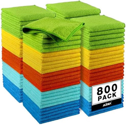 AIDEA Microfiber Cleaning Cloth-800PK, Microfiber Towels by AIDEAHOME