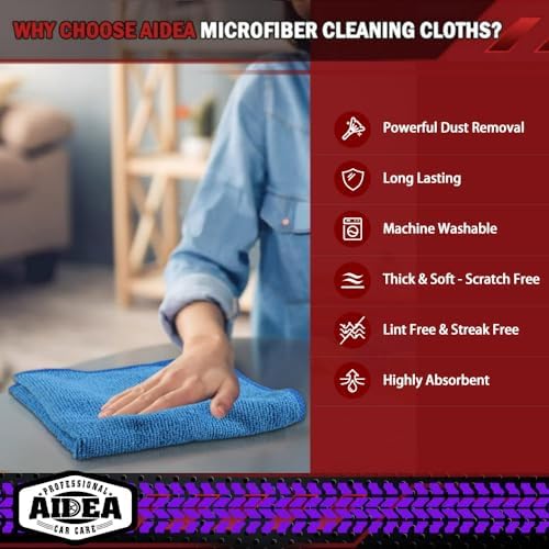 AIDEA Microfiber Cleaning Cloth-800PK, Microfiber Towels - Image 3