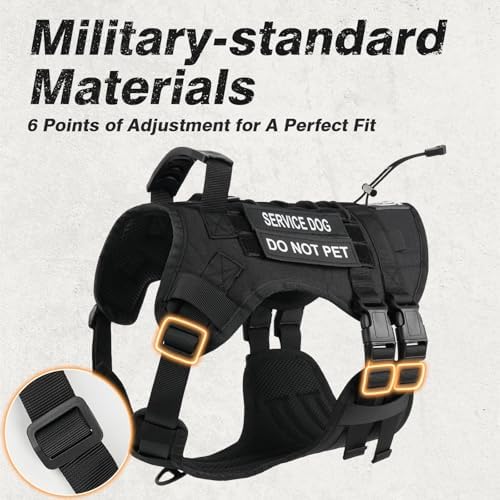 No Pull Tactical Dog Harness Medium Sized Dog, Service Dog Vest - Image 5