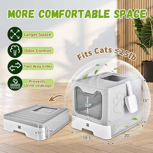 Covered Cat Litter Box, Extra Large Drawer Design - Image 2