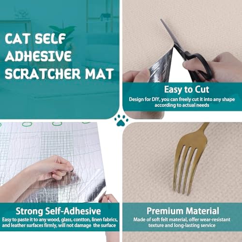 LSGCQ Cat Scratch Mat Self Adhesive Cat Scratch Furniture Protector - Image 3