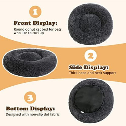 JOLLYVOGUE Dog Bed, Calming Anti-Anxiety Large Dog Bed, Fluffy Donut Cushion - Image 5