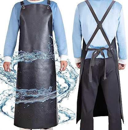 SHEOMERN Waterproof Rubber Apron, Lab Work, Dog Grooming Black by Sheomern