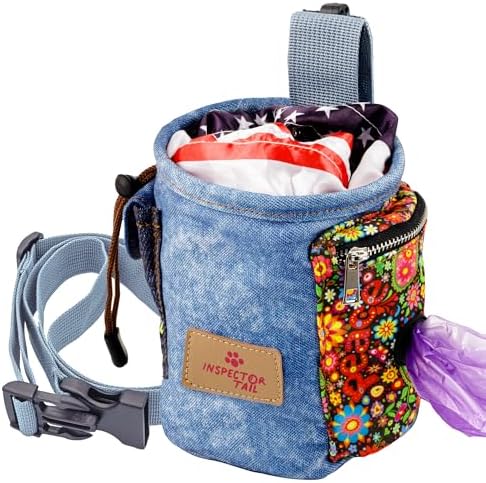 INSPECTOR TAIL Dog Treat Pouch for Training, Drawstring Bag, Hands Free by InspectorTail