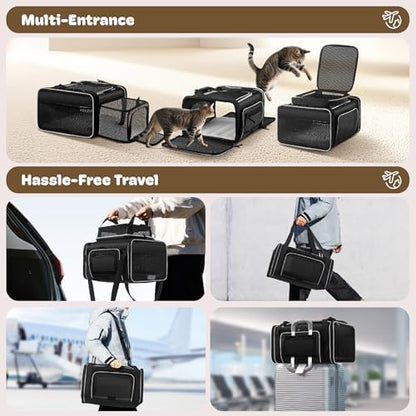 Top and 2 Sides Expandable Cat Carrier 18x13.5x9.5 TSA Airline Approved - Image 6