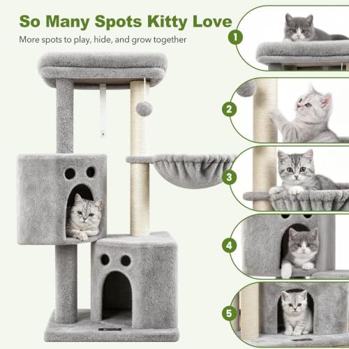 Small Cat Tree Tower for Indoor Cats, 40 in Multi-Level Cat Scratching Post - Image 6