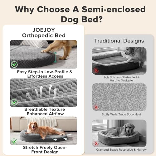 JOEJOY Orthopedic Dog Beds Large Sized Dog, Washable Waterproof Oval Large Dog - Image 4