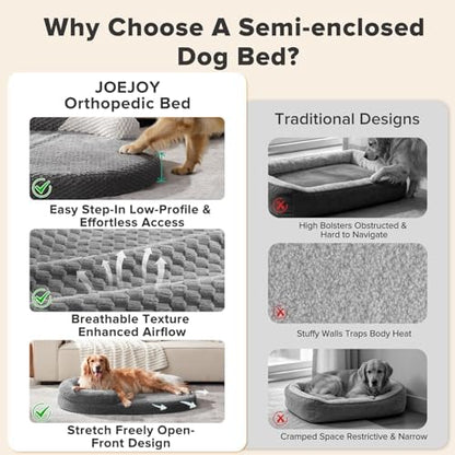 JOEJOY Orthopedic Dog Beds Large Sized Dog, Washable Waterproof Oval Large Dog - Image 4