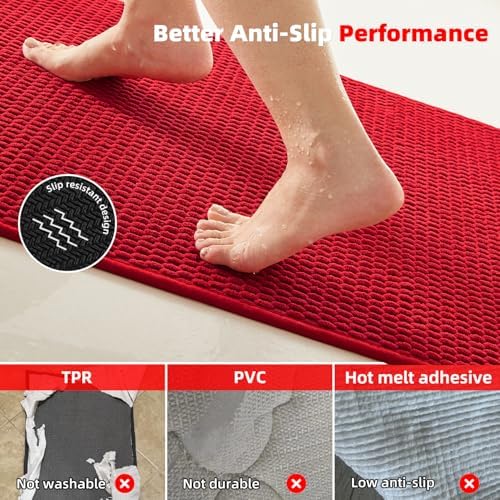 TYUU Christmas Bathroom Runner Rugs, Long Bath Mat Runner Washable Thin Quick - Image 3