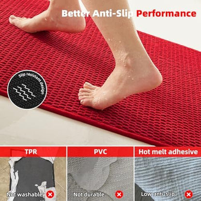 TYUU Christmas Bathroom Rugs Non Slip Washable, Super Absorbent Thin Bath Mat - Image 4