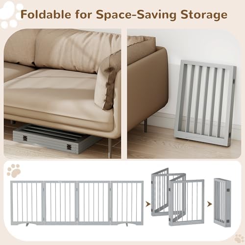 Free Standing Dog Gate Indoor, Foldable Dog Gate - Image 5