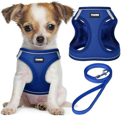 No Pull Dog Puppy Harness and Leash Set Reflective Mesh Vest XX-Small by YIMEIS