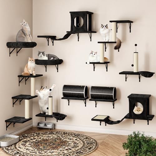 14-in-1 Cat Wall Shelves, Wall Mounted Cat Shelves, Space Saving - Image 2