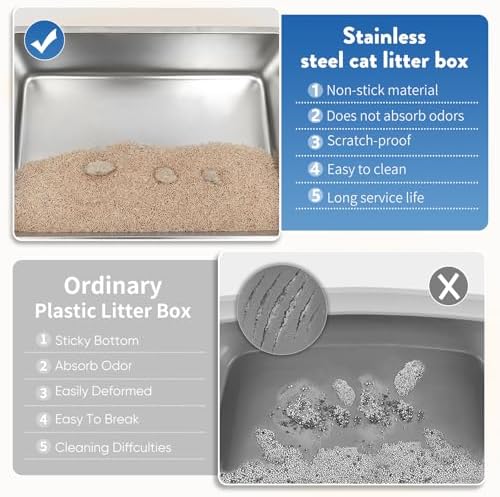2PACK XXXL Enclosed Stainless Steel Litter Box - Image 4