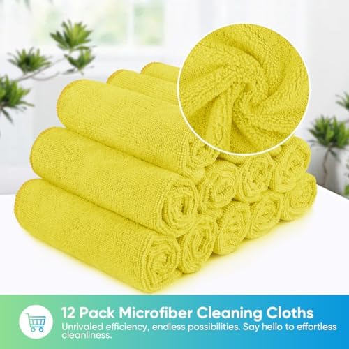 HOMEXCEL Yellow Microfiber Cleaning Cloth, 24 Pack Premium Microfiber Towels - Image 5