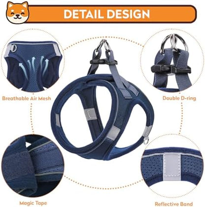 Dog Harness with Leash Set, No-Pull Step-in Reflective Pet Harness with 1 Leash - Image 2