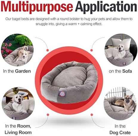 Majestic Pet 40 Inch Micro Velvet Calming Dog Bed Washable – Cozy Soft Round - Image 5
