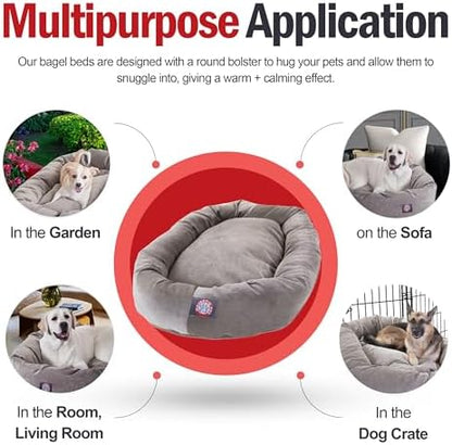 Majestic Pet 40 Inch Micro Velvet Calming Dog Bed Washable – Cozy Soft Round - Image 5