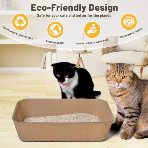 6 Pack Disposable Cat Litter Boxes, Leak-Proof Cardboard Kitty Litter Trays - Image 5