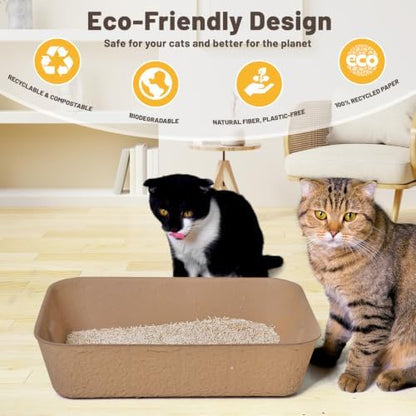 4 Pack Disposable Cat Litter Boxes, Leak-Proof Cardboard Kitty Litter Trays - Image 5