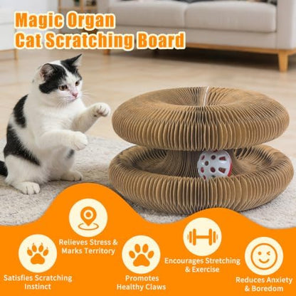 Magic Organ Cat Scratch Board, Compact Cats Accordion, Interactive Cardboard - Image 5
