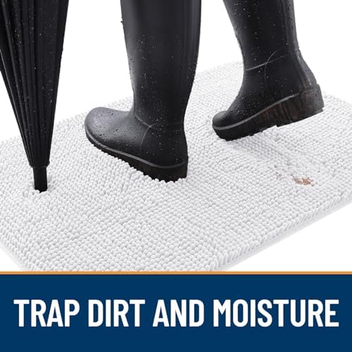 OLANLY Dog Door Mat for Muddy Paws 59x32, Super Absorbent Chenille Mud Mat - Image 2