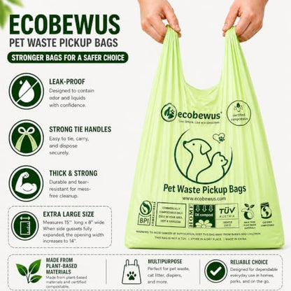 Certified Compostable Pet Waste Disposal Bag Plant-Based Cat Litter Poop Waste - Image 2