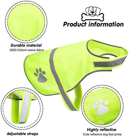 Geyoga 2 Pcs Reflective Dog Vest Adjustable Safety Vest - Image 2