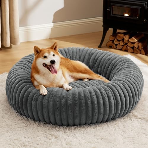 Bedsure ComfyFleece® Donut Dog Beds Large Sized Dog by BEDSURE