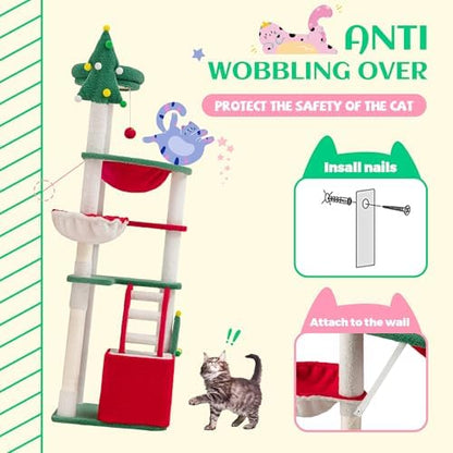 SHA CERLIN 67in Tall Cat Tree/Climbing Tower - Image 5